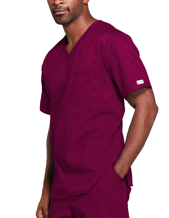 Cherokee Workwear Unisex V-Neck Nurses Scrub Top - Wine