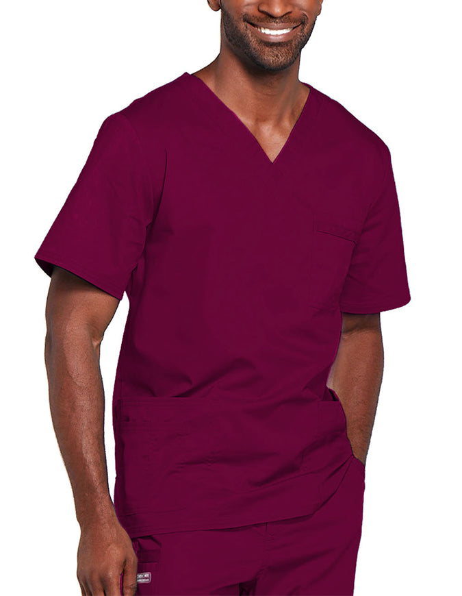 Cherokee Workwear Unisex V-Neck Nurses Scrub Top - Wine