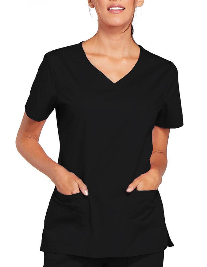 Cherokee Workwear Women's V-Neck Nursing Scrub Top Black