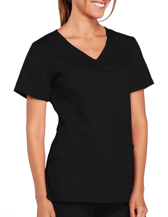 Cherokee Workwear Women's V-Neck Nursing Scrub Top Black