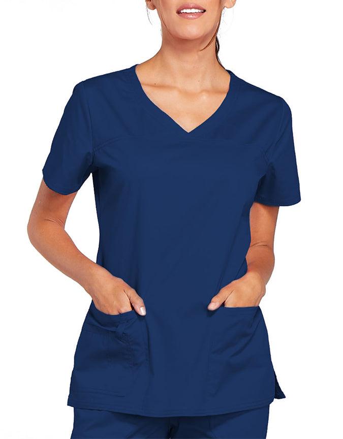 Cherokee Workwear Women's V-Neck Nursing Scrub Top Navy