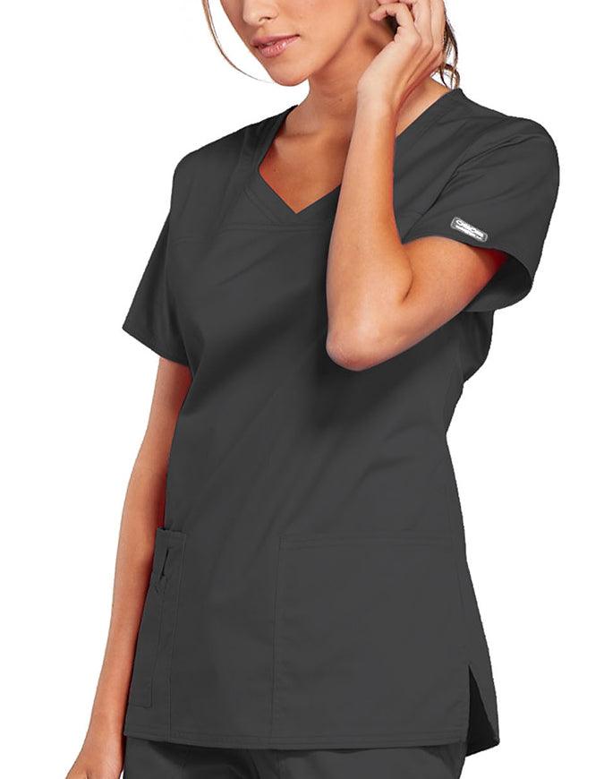 Cherokee Workwear Women's V-Neck Nursing Scrub Top Pewter