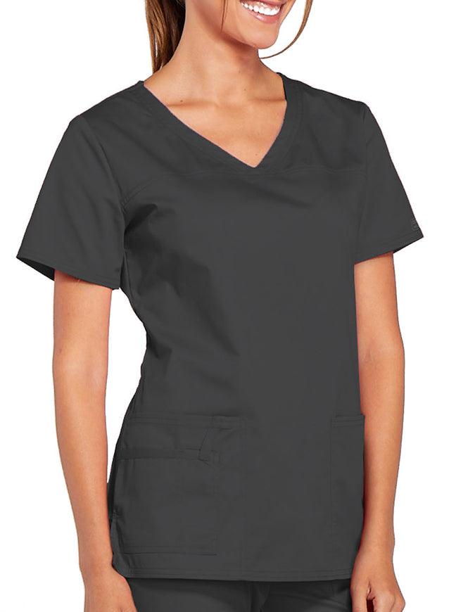 Cherokee Workwear Women's V-Neck Nursing Scrub Top Pewter