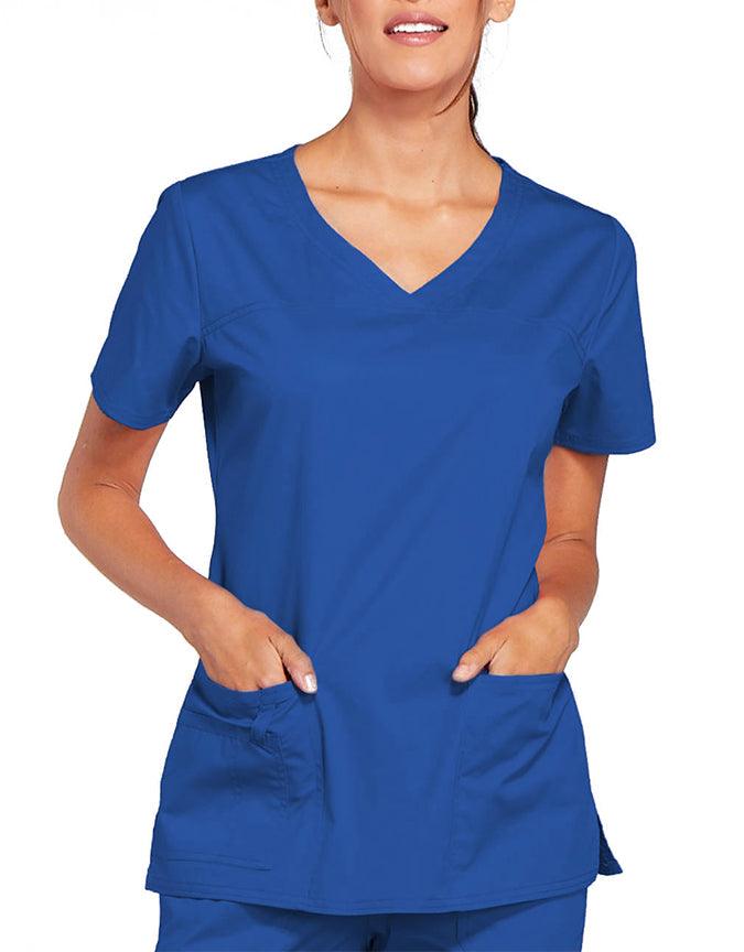 Cherokee Workwear Women's V-Neck Nursing Scrub Top royal