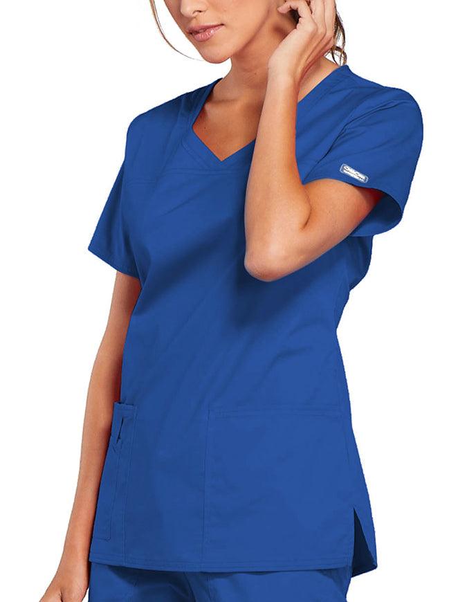 Cherokee Workwear Women's V-Neck Nursing Scrub Top - royal