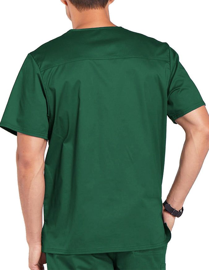 Cherokee WorkWear Men's Double Chest Pocket V-Neck Scrub Top - Hunter Green