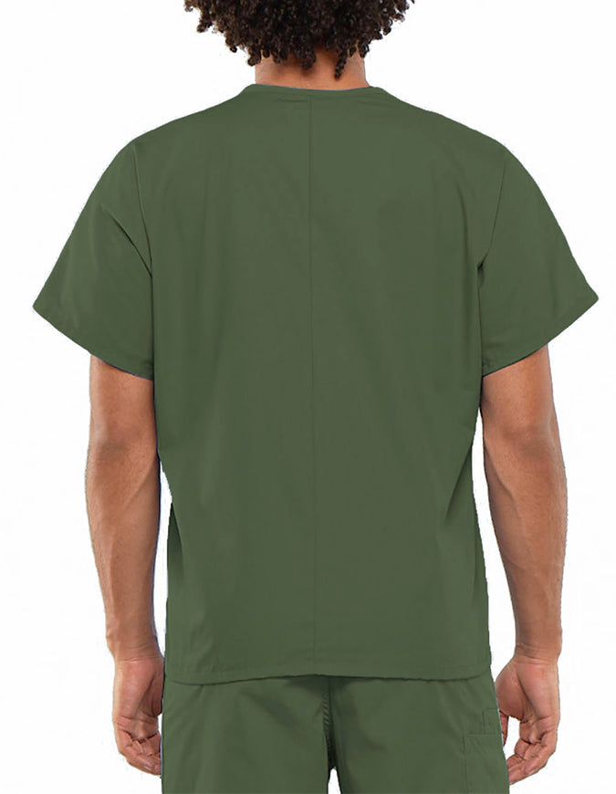 Cherokee Workwear Unisex V-Neck Solid Scrub Top Olive