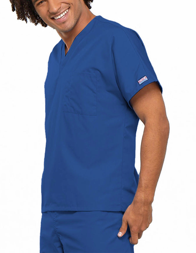 Cherokee Workwear Unisex V-Neck Solid Scrub Top Royal