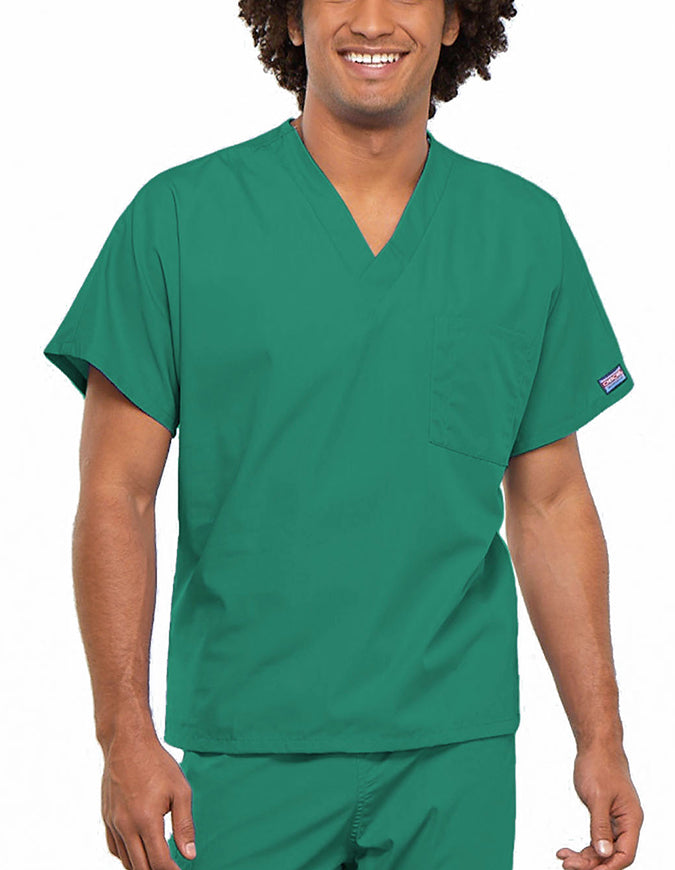 Cherokee Workwear Unisex V-Neck Solid Scrub Top - Surgical Green