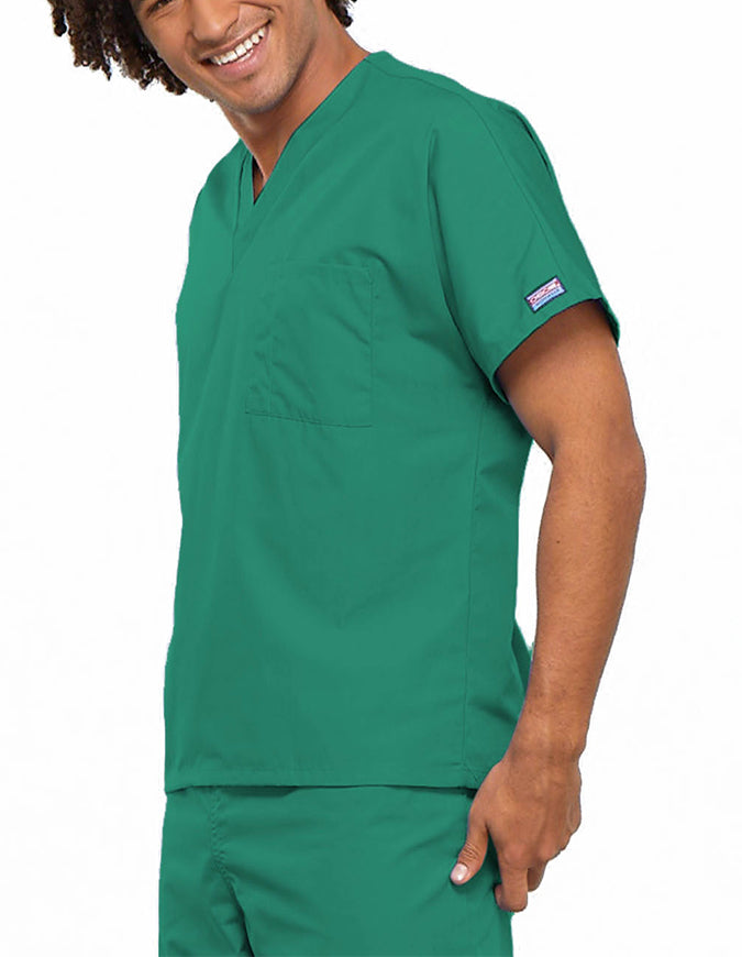 Cherokee Workwear Unisex V-Neck Solid Scrub Top - Surgical Green