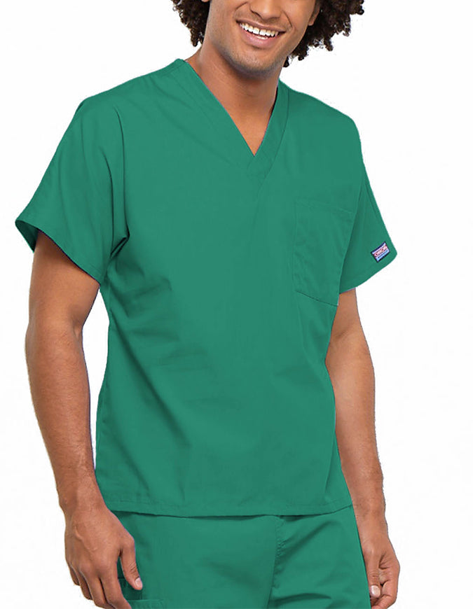 Cherokee Workwear Unisex V-Neck Solid Scrub Top - Surgical Green