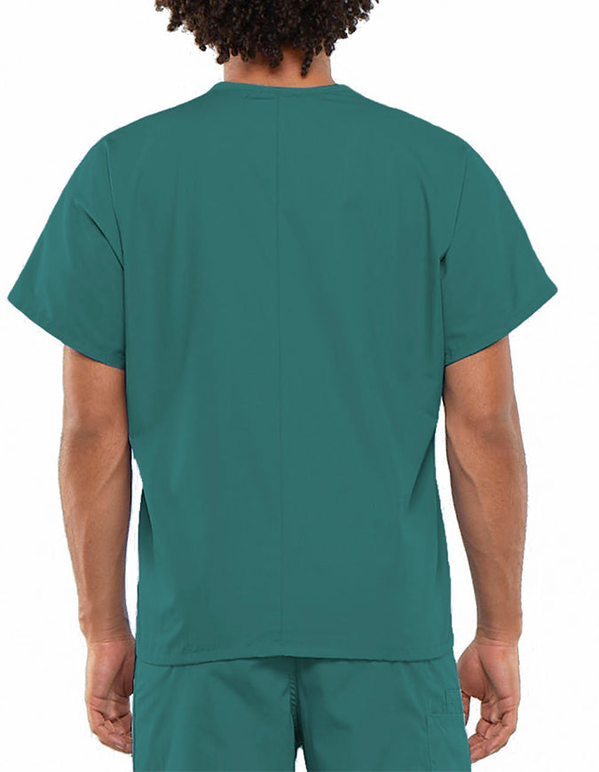 Cherokee Workwear Unisex V-Neck Solid Scrub Top - Teal Blue