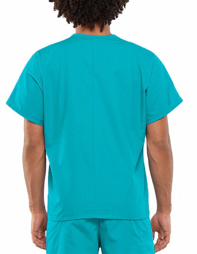 Cherokee Workwear Unisex V-Neck Solid Scrub Top Turquoise