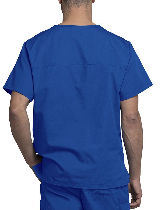 Cherokee Workwear Men's Chest Pocket V-Neck Scrub Top royal