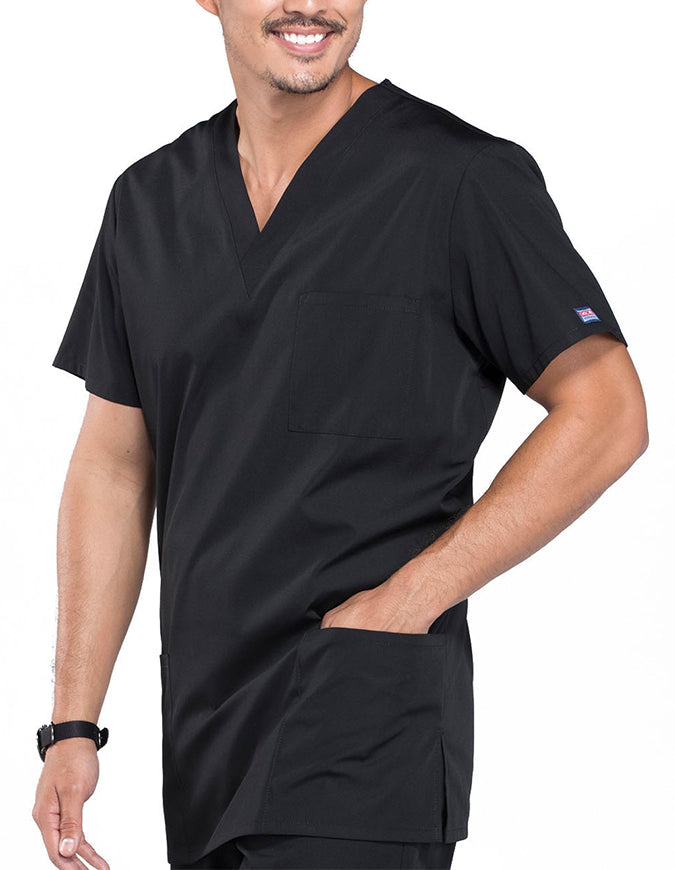 Cherokee Workwear Unisex Three Pocket Scrub Top Black