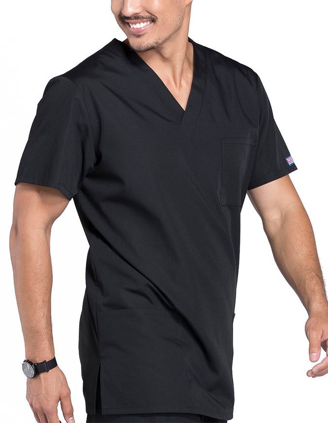 Cherokee Workwear Unisex Three Pocket Scrub Top Black