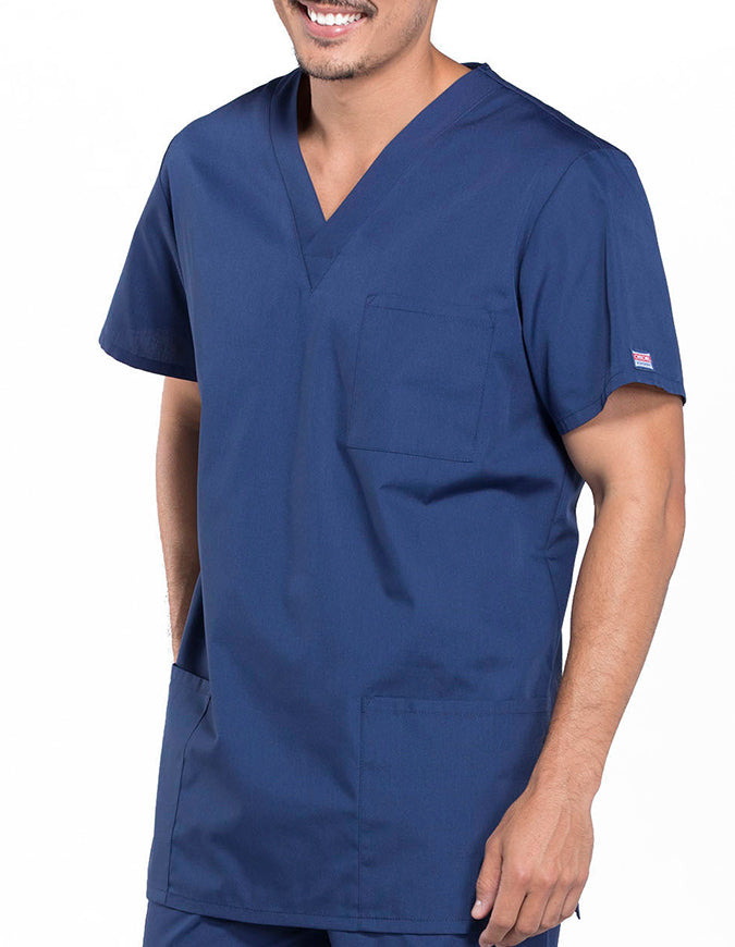 Cherokee Workwear Unisex Three Pocket Scrub Top - Navy