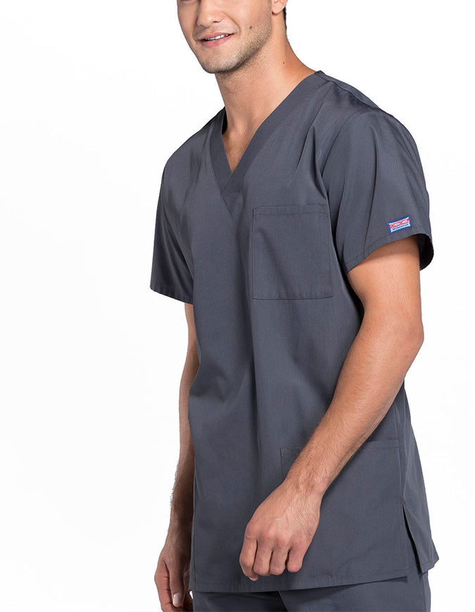 Cherokee Workwear Unisex Three Pocket Scrub Top - Pewter