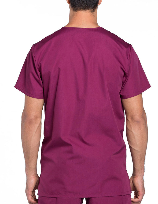 Cherokee Workwear Unisex Three Pocket Scrub Top - Wine