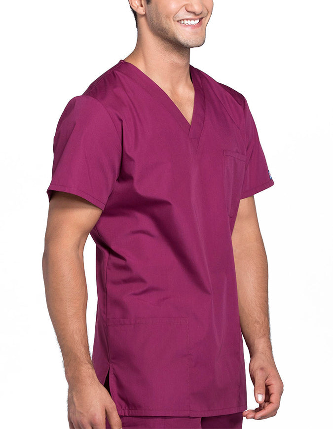 Cherokee Workwear Unisex Three Pocket Scrub Top - Wine