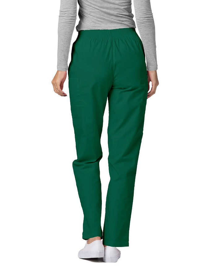 Adar 30 Inch Women Elastic Waist Cargo Scrub Pants Hunter Green