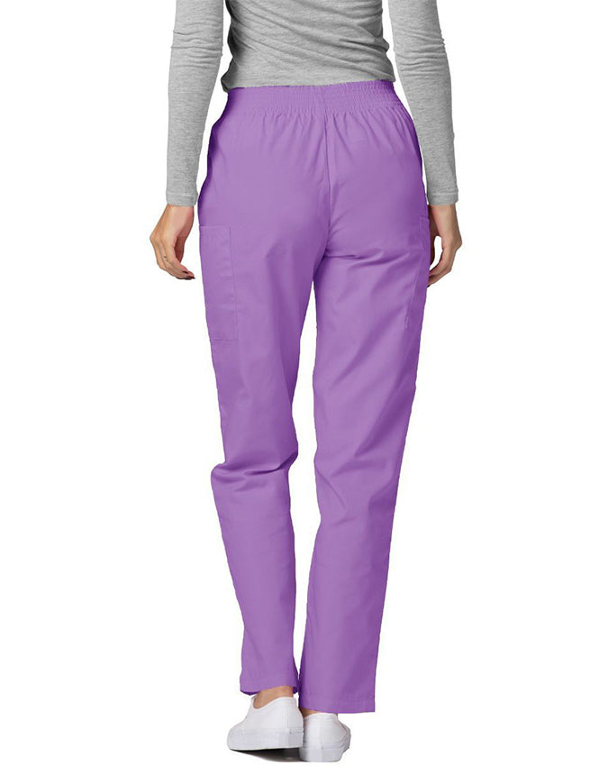 Adar 30 Inch Women Elastic Waist Cargo Scrub Pants Lavendar