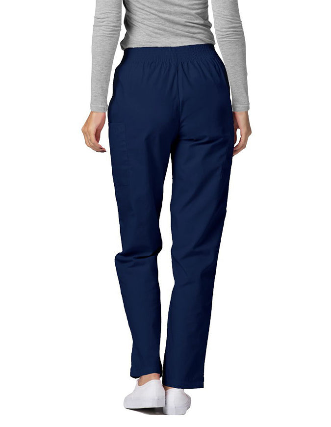 Adar 30 Inch Women Elastic Waist Cargo Scrub Pants Navy