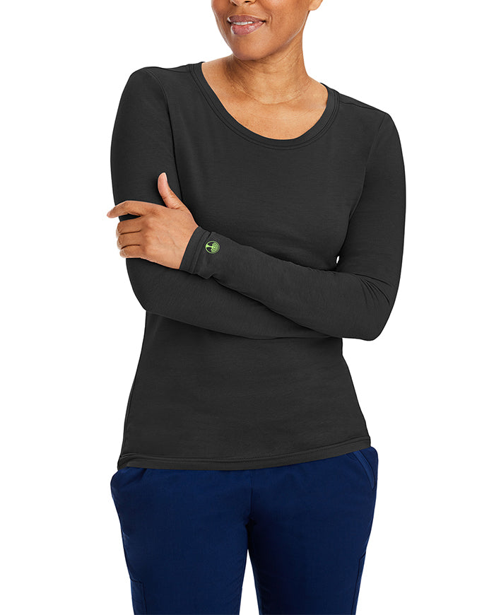 Healing Hands Women's Long Sleeve Melissa Tee - Black