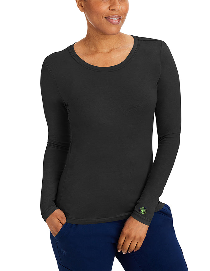 Healing Hands Women's Long Sleeve Melissa Tee - Black