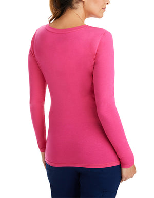 Healing Hands Women's Long Sleeve Melissa Tee - Carnation Pink