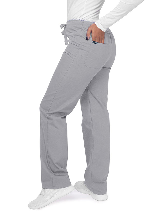 Adar Unisex Two Pockets Drawstring Scrub Pants Silver Gray