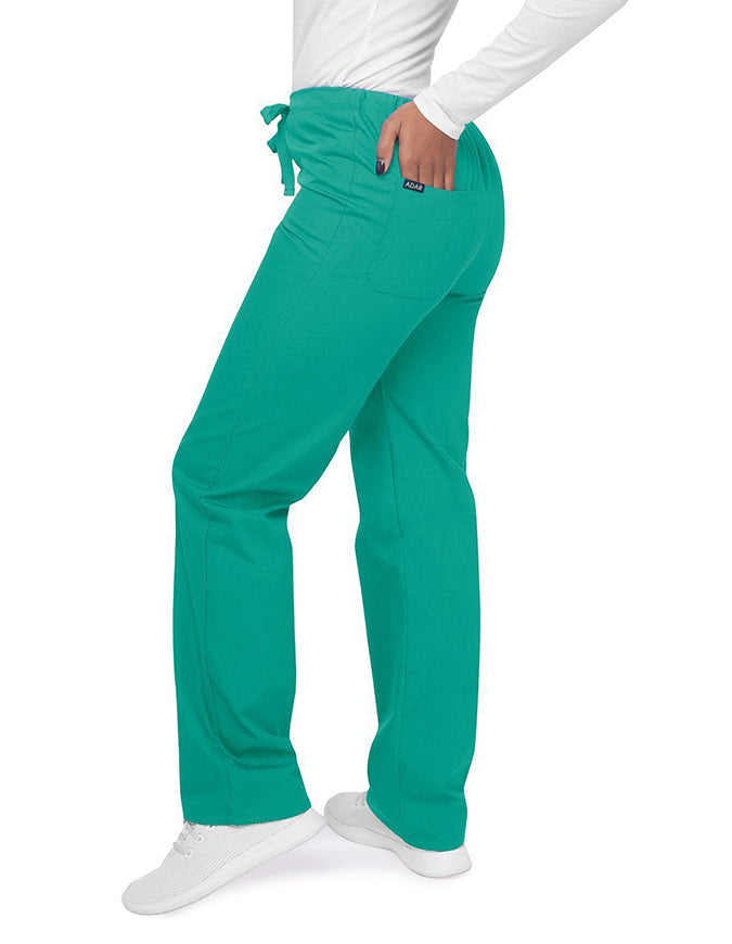 Adar Unisex Two Pockets Drawstring Scrub Pants Surgical Green