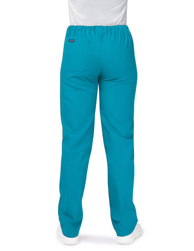 Adar Unisex Two Pockets Drawstring Scrub Pants Surgical Teal Blue