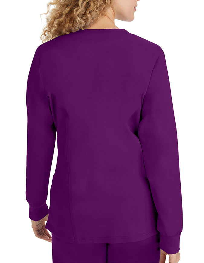 Healing Hands Purple Label Women's Snap Front Daisy Scrub Jacket Eggplant