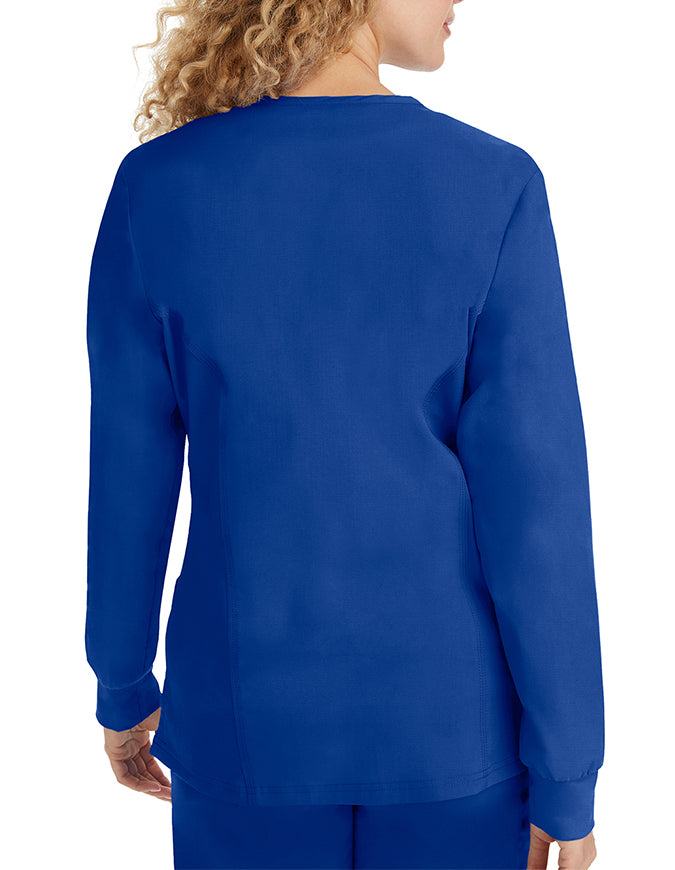 Healing Hands Purple Label Women's Snap Front Daisy Scrub Jacket -Galaxy Blue