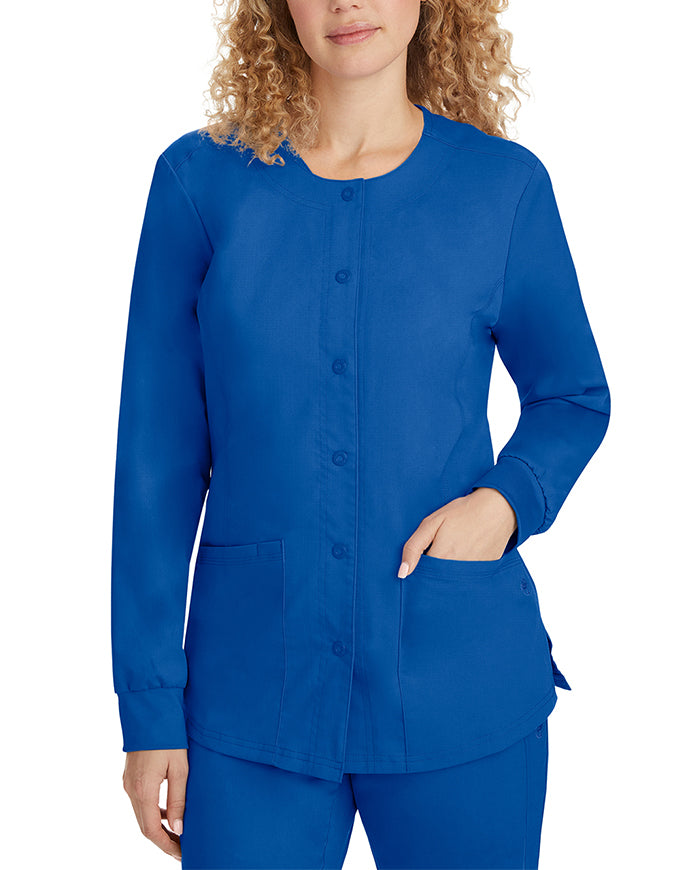 Healing Hands Purple Label Women's Snap Front Daisy Scrub Jacket - Royal