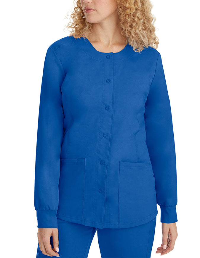 Healing Hands Purple Label Women's Snap Front Daisy Scrub Jacket - Royal