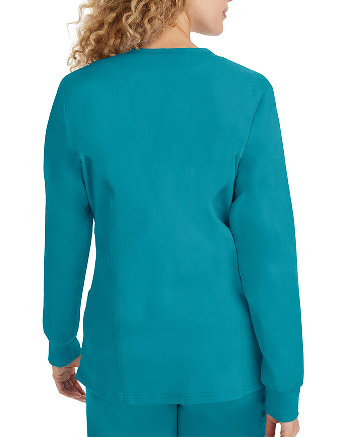 Healing Hands Purple Label Women's Snap Front Daisy Scrub Jacket - Teal