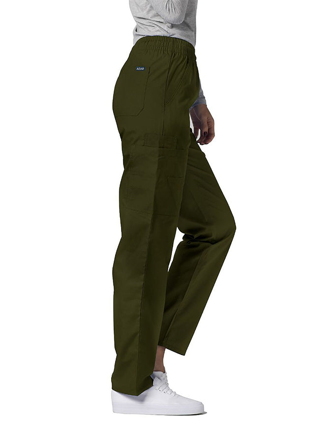 Adar 30 Inch Unisex Medical Cargo Scrub Pants Olive