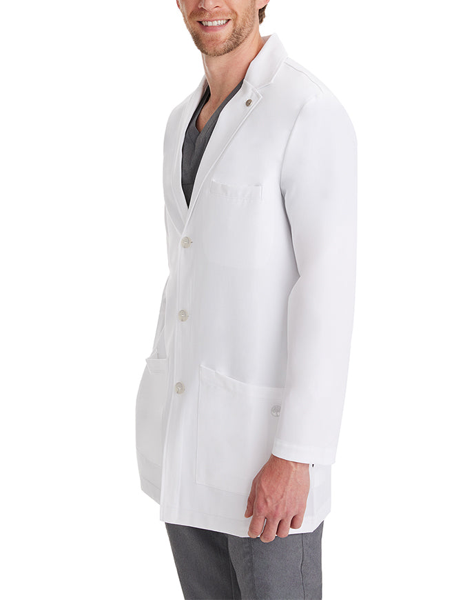 Healing Hands 35.5 Inches Men's Logan Lab Coat - Whtie