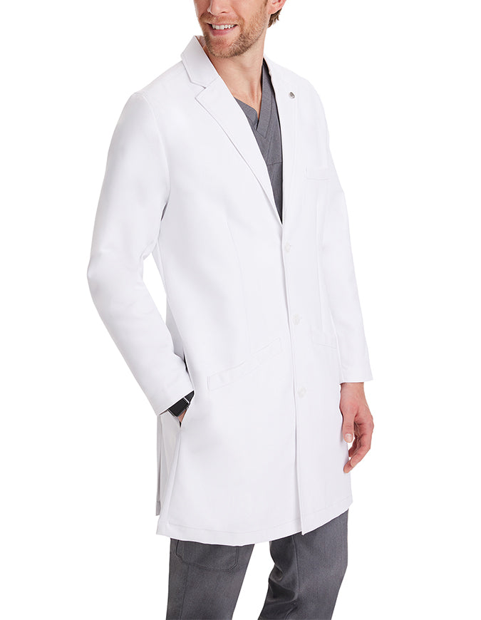 Healing Hands 39 Inches Men's Lyndon Lab Coat - White