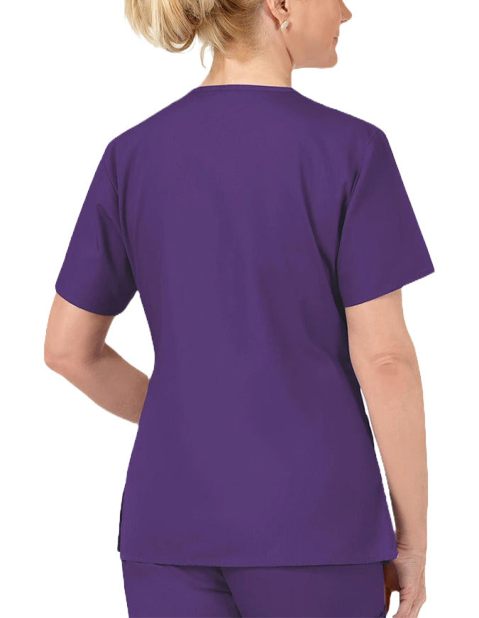 WonderWink 27.75 Inch Women's The Bravo V-Neck Nursing Top - Eggplant