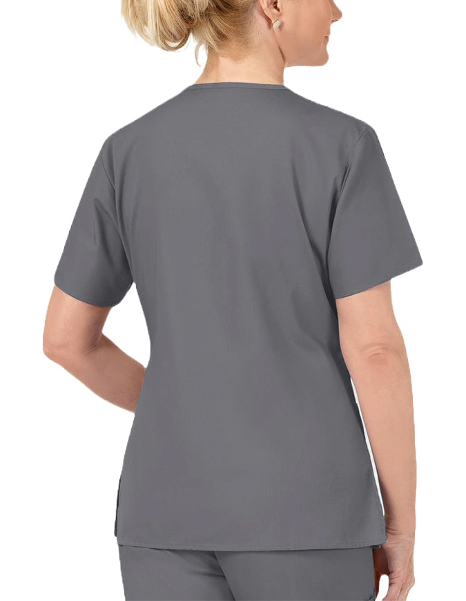 WonderWink 27.75 Inch Women's The Bravo V-Neck Nursing Top - Pewter