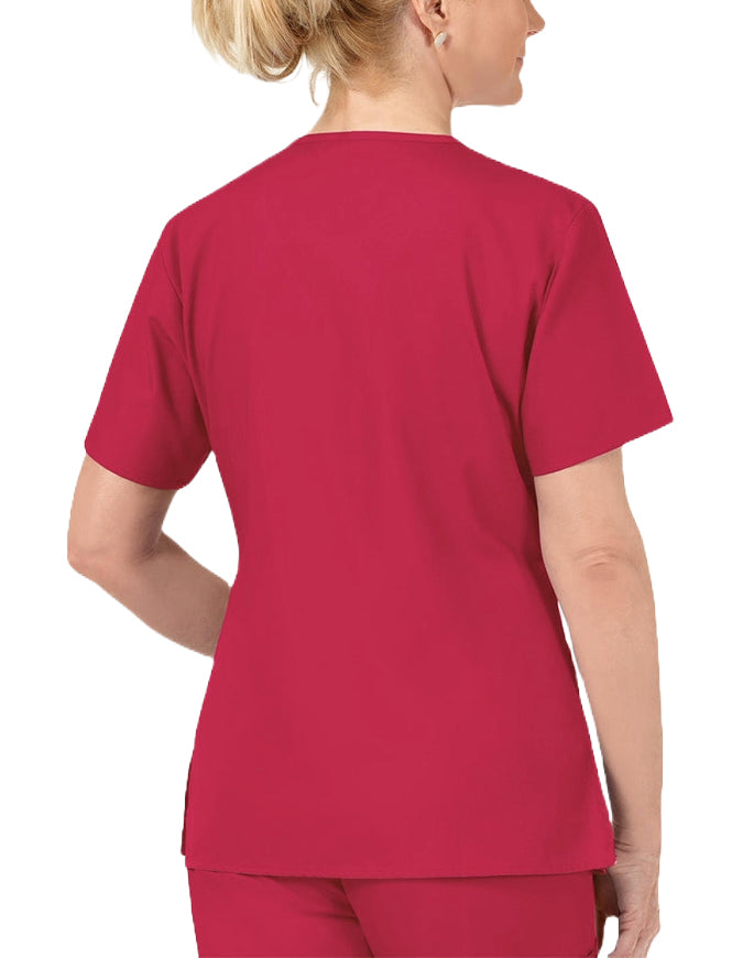 WonderWink 27.75 Inch Women's The Bravo V-Neck Nursing Top - Red