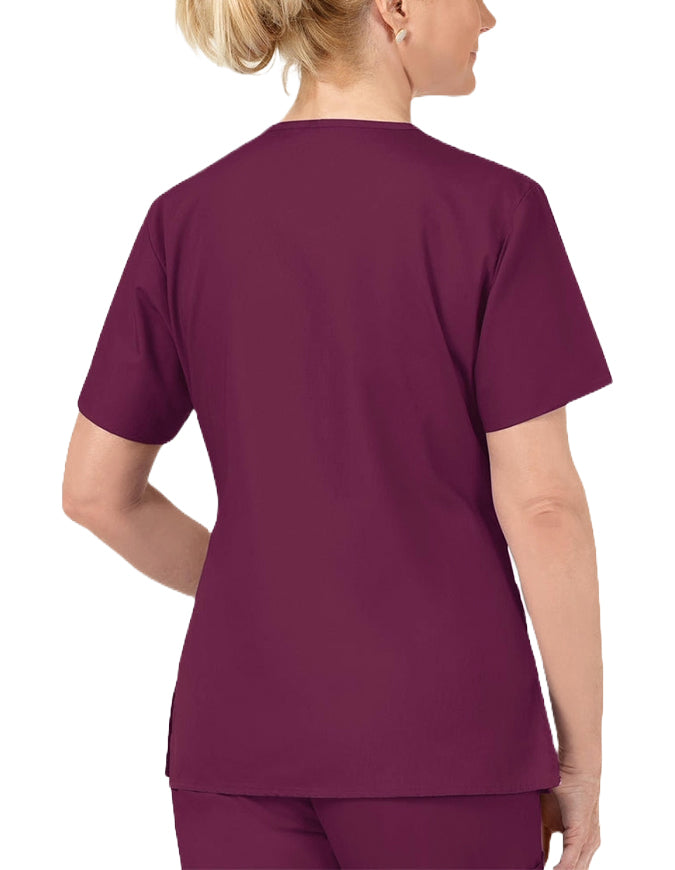 WonderWink 27.75 Inch Women's The Bravo V-Neck Nursing Top - Wine