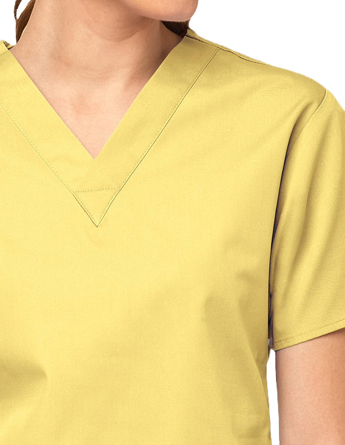 WonderWink 27.75 Inch Women's The Bravo V-Neck Nursing Top - Yellow