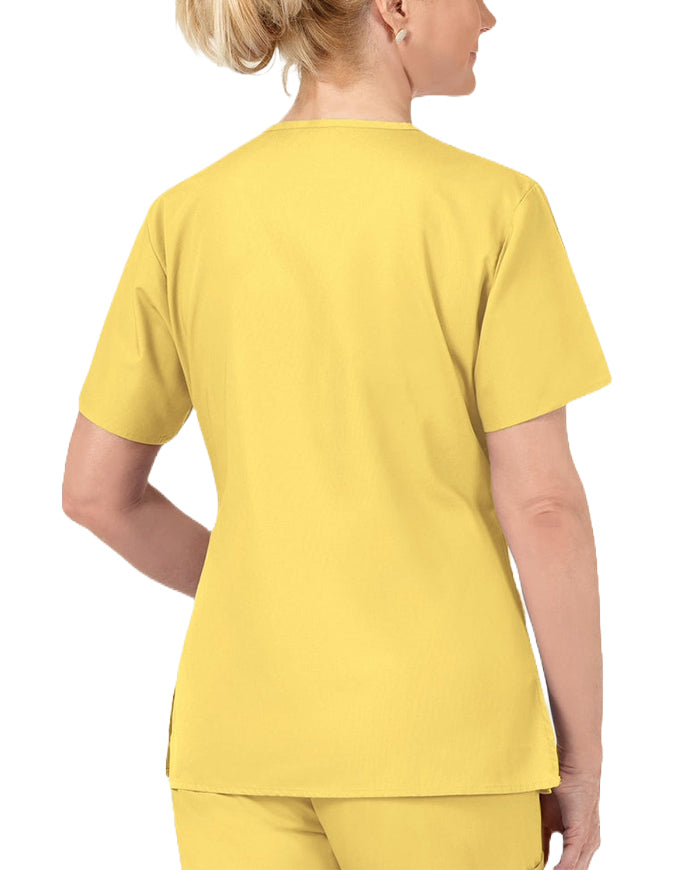 WonderWink 27.75 Inch Women's The Bravo V-Neck Nursing Top - Yellow