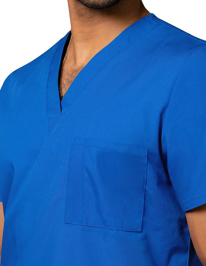 Adar 28.5 Inch Unisex V-Neck Nursing Scrub Top Regal Blue