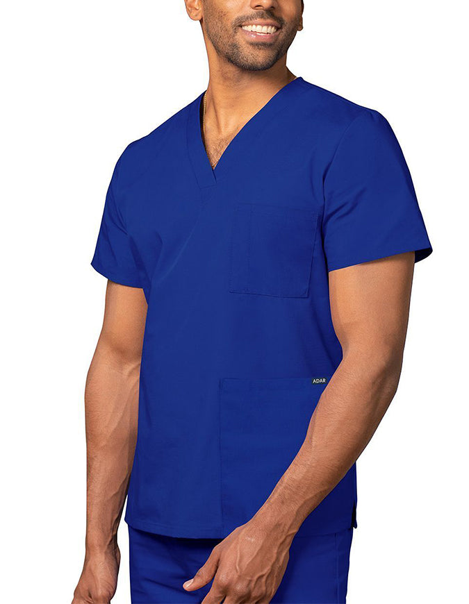 Adar 28.5 Inch Unisex V-Neck Nursing Scrub Top Royal Blue