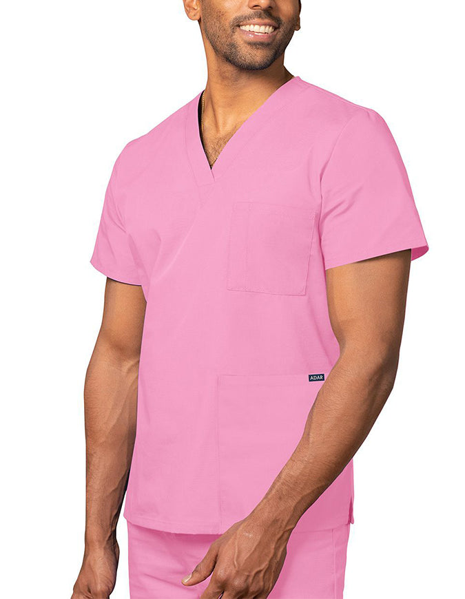 Adar 28.5 Inch Unisex V-Neck Nursing Scrub Top Sherbet